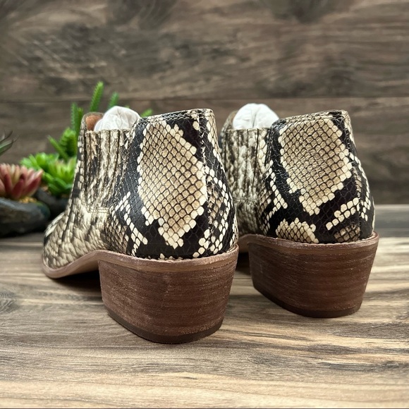 NIB Madewell Sonia Low Chelsea Western Ankle Bootie Snake Embossed Leather 8 - Picture 7 of 12